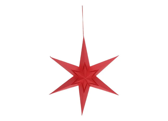 Produkt Titel: Kleiner Deluxe Papierstern zum Aufhängen, Rot, 20cm Durchmesser, Lebendige Deko TK Gruppe® Grosshandel 