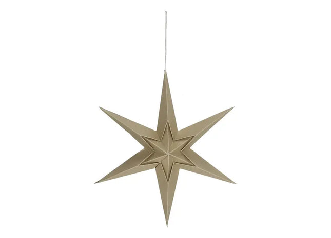 Produkt Titel: Kleiner Taupe Deluxe Papierstern, Hängedeko, 20cm, Stilvolles Accessoire TK Gruppe® Grosshandel 