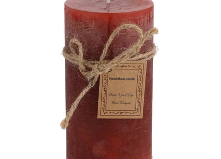 Produkt Titel: Mittelgroße Rote Gefrostete Stumpenkerze, 7x13cm, Stilvolles Ambiente TK Gruppe® Grosshandel 