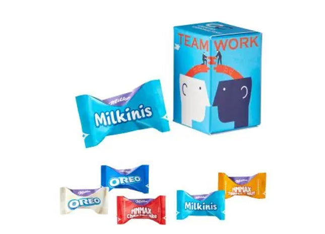Produktbeschreibung für Mini Promo-Tower mit Milka Favourites Mix inkl. Druck: TK Gruppe® Grosshandel 