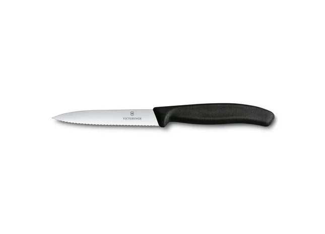 Profi Gemüsemesser 10 cm mit Wellenschliff – Elegantes Schwarz TK Gruppe® Grosshandel 