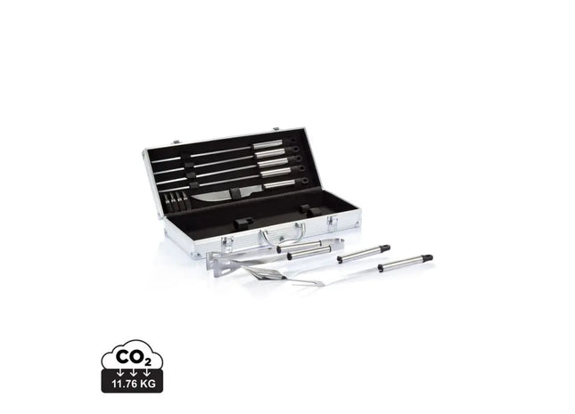 Profi Grillset in Silber und Schwarz - Hochwertiges Zubehör für Grillmeister TK Gruppe® Grosshandel 