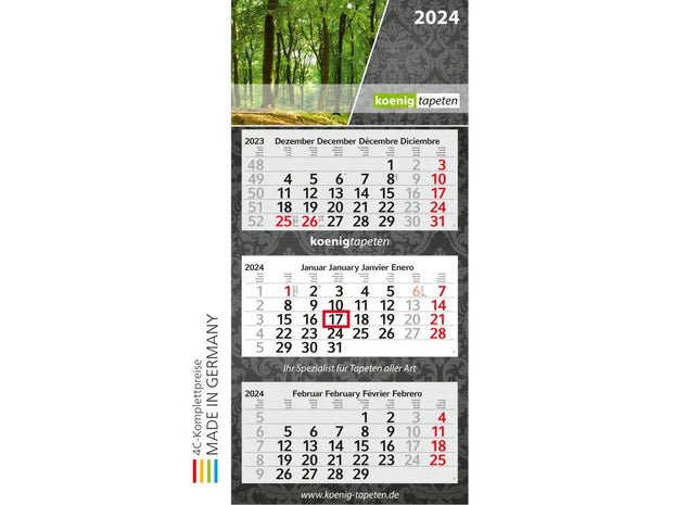 Profil 3 Express inkl. 4C-Druck - Hellgrau - Rot, Schneller Planer mit Individueller Gestaltung TK Gruppe® Grosshandel 