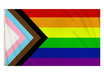 Progress Pride Flagge, 5Ft X 3Ft - Große Progress Pride Flagge für Außen TK Gruppe® Grosshandel 