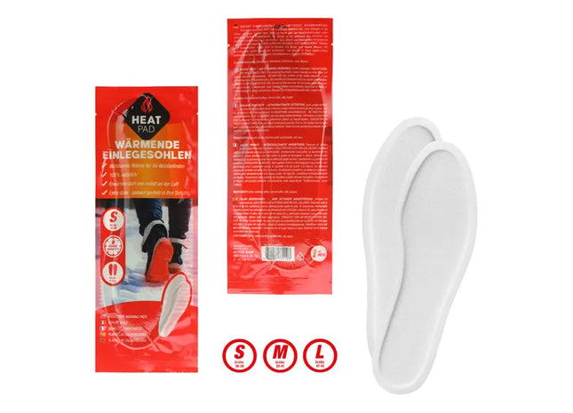 Promotionale Heizbare Einlagen, 1 Paar, in 3 Größen erhältlich - Marken-Fußwärmer für ganztägigen Komfort TK Gruppe® Grosshandel 