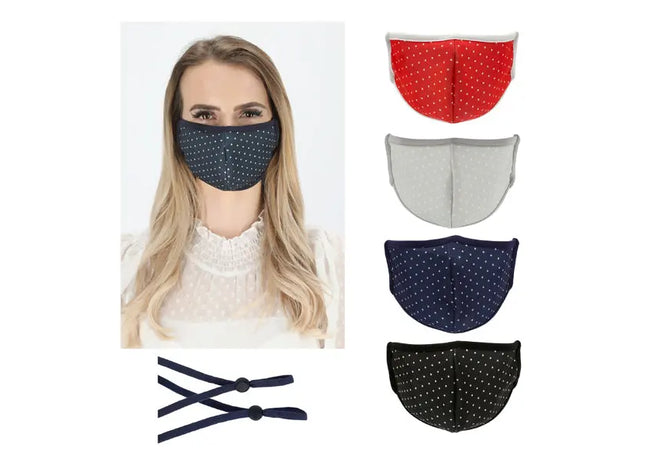 Punkte-Mundschutz, 4er-Pack - Stilvolle Masken für Mund und Nase zum Schutz vor Tröpfchen TK Gruppe® Grosshandel 