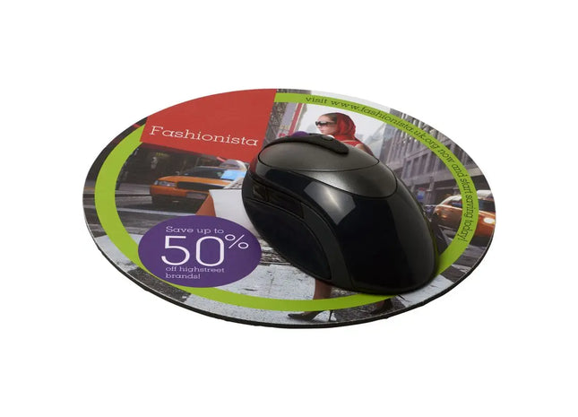 Q-Mat Rundes Mauspad - Schwarz - Stilvoll, Robust und Präzise TK Gruppe® Grosshandel 