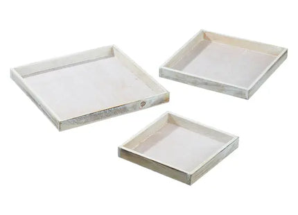 Quadratische Deko-Platten in Creme Antik, 3er Set – Stilvolle Raumgestaltung TK Gruppe® Grosshandel 