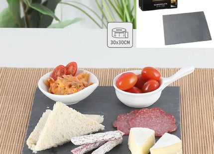 Quadratische Schiefer Servierplatte, ca. 30x30 cm – Modernes Design TK Gruppe® Grosshandel 