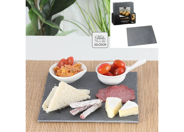 Quadratische Schiefer Servierplatte, ca. 30x30 cm – Modernes Design TK Gruppe® Grosshandel 