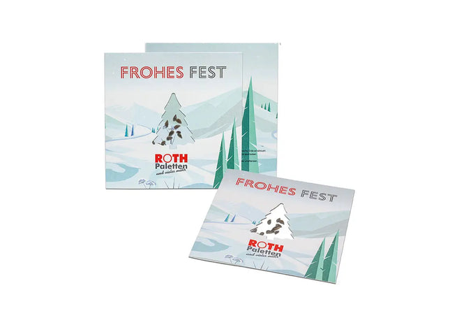 Quadratische Tannenbaum-Samen-Karte mit Sichtfenster – Natürliches Flair TK Gruppe® Grosshandel 