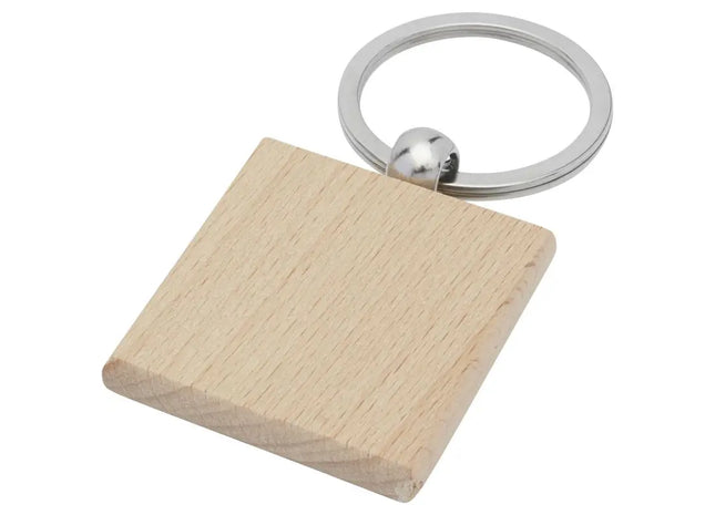 Quadratischer Schlüsselanhänger Gioia aus Buchenholz - Natürlich & Robust TK Gruppe® Grosshandel 