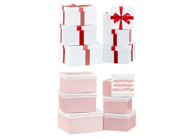 Quadratisches Geschenkbox-Set, 2 Größen, 6er-Pack – Ideal für jede Gelegenheit TK Gruppe® Grosshandel 
