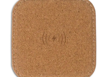 Quadratisches Kork Kabelloses Ladegerät 5W - Natürliches Design TK Gruppe® Grosshandel 
