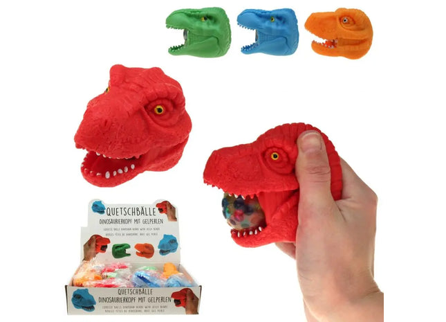 Quetschball Dinosaurierkopf, 4-fach sortiert TK Gruppe® Grosshandel 