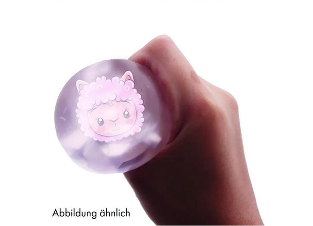 Quetschball Lama, pink, mit Glitzer, 6,5 cm TK Gruppe® Grosshandel 