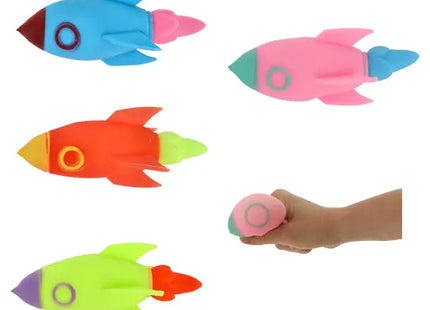 Quetschball 'Spaceman Rakete', 4er-Set - Stressabbau Spielzeug TK Gruppe® Grosshandel 