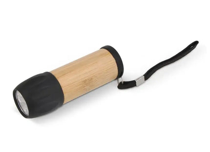R-ABS & Bambus-Taschenlampe - Schwarz, nachhaltig und leistungsstark für vielseitige Anwendungen TK Gruppe® Grosshandel 