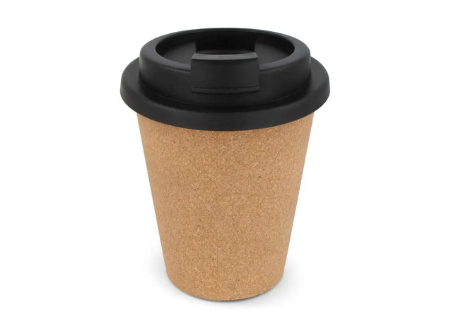R-PP Kork Kaffeebecher 350ml in Schwarz: Umweltfreundlich & Stilvoll TK Gruppe® Grosshandel 