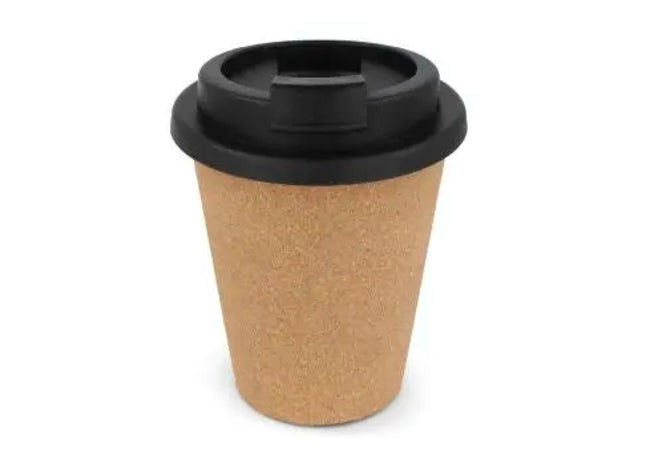 R-PP Kork Kaffeebecher, 350ml, Stilvolles Schwarz TK Gruppe® Grosshandel 