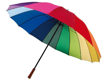 RAINBOW SKY Golfschirm - Regenbogen, Farbintensiver Schutz für jedes Wetter TK Gruppe® Grosshandel 
