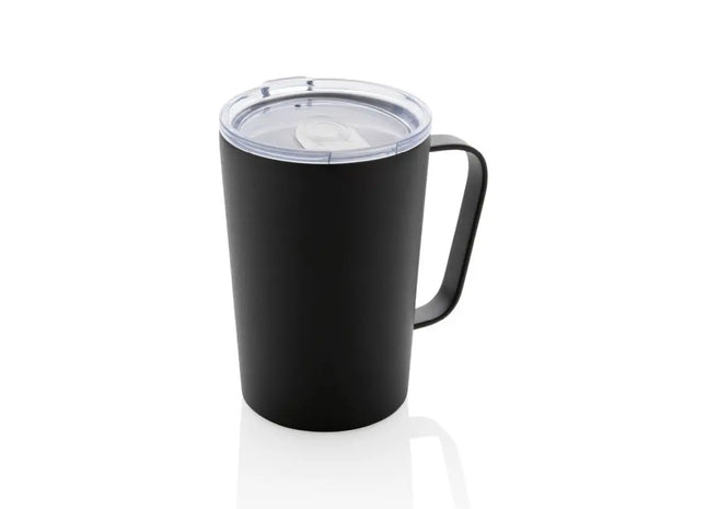 RCS Recycelter Edelstahl Isolierbecher mit Deckel in Schwarz – Modern & Effizient TK Gruppe® Grosshandel 
