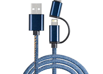 REEVES-DENIM 3-in-1 Ladekabel - Stylisch, Blau TK Gruppe® Grosshandel 