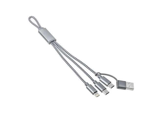 REEVES-EDINBURGH 4-in-1 Universal-Ladekabel - Elegantes Grau TK Gruppe® Grosshandel 