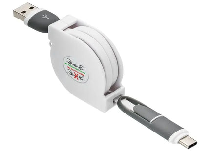 REEVES-SNAKE 3-in-1 Ladekabel mit Aufroller - Praktisch, Weiß TK Gruppe® Grosshandel 