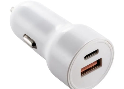 REEVES-VALLEJO USB-C & USB Kfz-Ladegerät - Schnellladefunktion, Weiß TK Gruppe® Grosshandel 