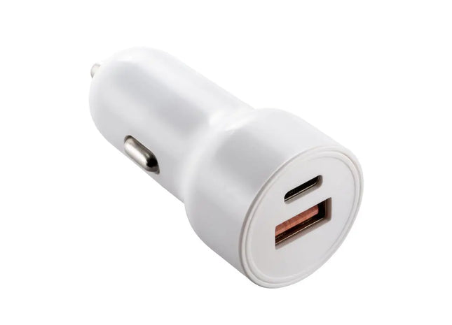 REEVES-VALLEJO USB-C & USB Kfz-Ladegerät - Schnellladefunktion, Weiß TK Gruppe® Grosshandel 