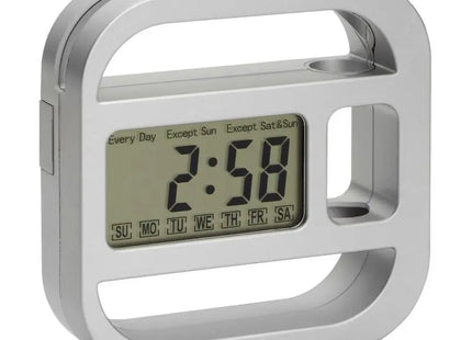 REFLECTS-PORTSLADE Tischuhr - Wecker, Modernes Silber, Kompaktes Design TK Gruppe® Grosshandel 