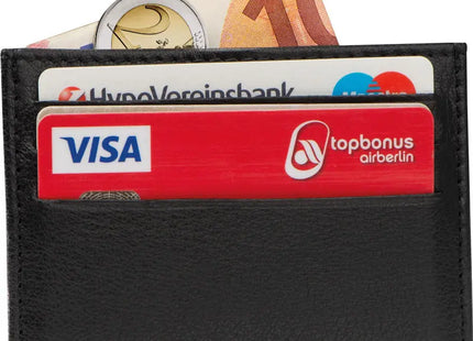RFID Leder Kreditkartenetui in Schwarz: Eleganz & Sicherheit kombiniert TK Gruppe® Grosshandel 
