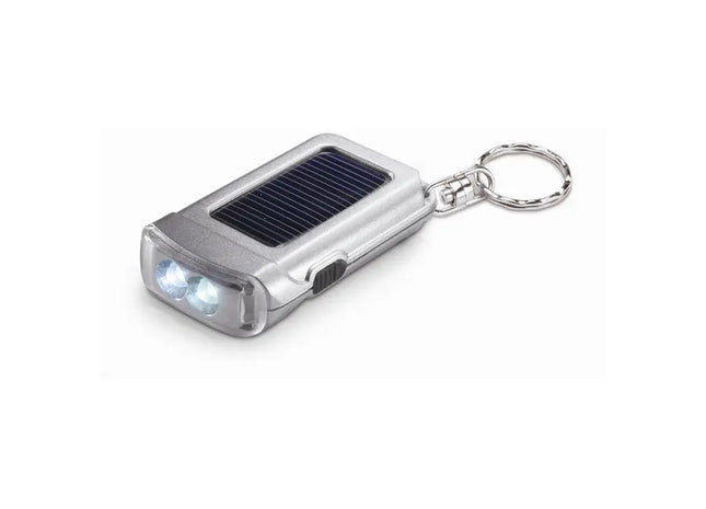 RINGAL Schlüsselring mit LED Taschenlampe - Elegant Mattsilber - Praktisch & Hell TK Gruppe® Grosshandel 