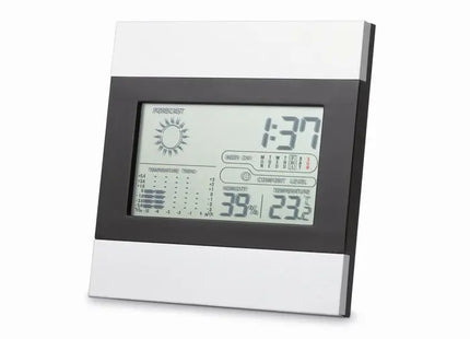 RIPPER Wetterstation mit Uhr - Mattsilber, Multifunktional, Präzise Anzeige TK Gruppe® Grosshandel 