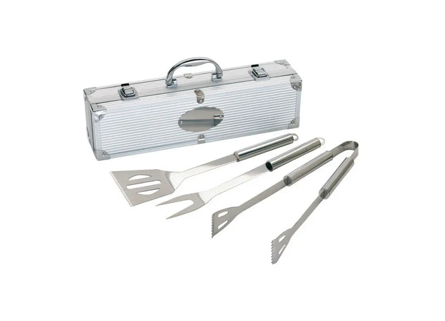 ROAST Deluxe Grillwerkzeug-Set aus Edelstahl in Silber – Professionelle Qualität TK Gruppe® Grosshandel 