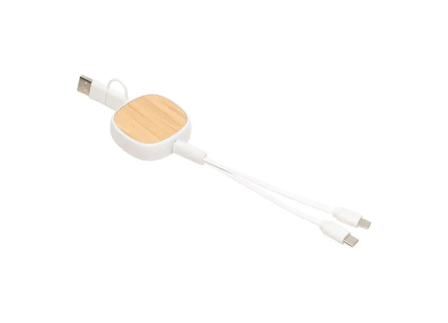 ROLL ON Aufrollbares Ladekabel - Braun-Weiß TK Gruppe® Grosshandel 