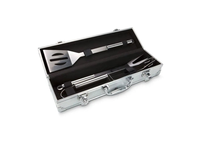 ROMINOX Grillkoffer, BBQ-Werkzeug-Set, hochwertiges Barbecue-Zubehör im Koffer TK Gruppe® Grosshandel 