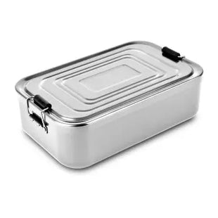 ROMINOX Quadra XL Lunchbox in Silber – Geräumig und robust für aktive Tage TK Gruppe® Grosshandel 