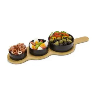 ROMINOX Tre Nera - Elegantes 3er-Schalen-Set in Schwarz TK Gruppe® Grosshandel 