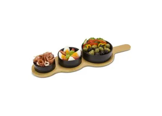 ROMINOX Tre Nera - Elegantes 3er-Schalen-Set in Schwarz TK Gruppe® Grosshandel 