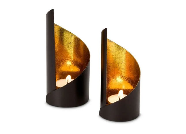 ROMINOX Waves Teelicht-Set – Stilvolles Wellen-Design, Edelstahl Windlichter TK Gruppe® Grosshandel 