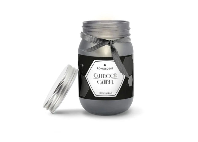 ROMOSCENT Outdoor Aromakerze – Anthrazit & Hellgrau – Für Außenbereiche TK Gruppe® Grosshandel 