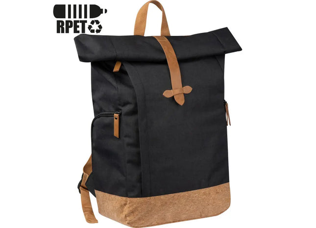 RPET Rucksack mit Korkboden in Schwarz – Umweltfreundlich und Stilvoll TK Gruppe® Grosshandel 