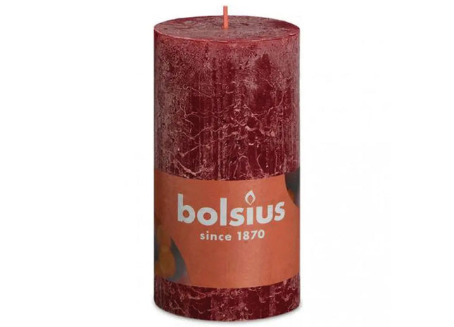 RUSTIK Altes Rot Stumpenkerze, Klassisch 130x68mm – Vintage-Charme für zeitloses Dekor TK Gruppe® Grosshandel 