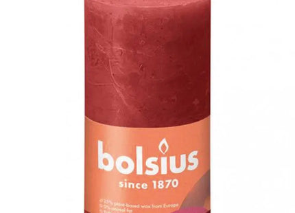 RUSTIK Rote Stumpenkerze, Lebhaft 130x68mm – Kräftige und warme Beleuchtung für jede Gelegenheit TK Gruppe® Grosshandel 