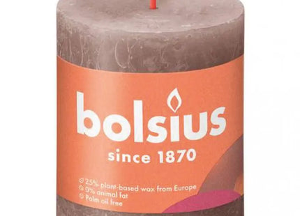 RUSTIK Taupe Stumpenkerze, Schlank 80x68mm – Dezente Eleganz für moderne Räume TK Gruppe® Grosshandel 