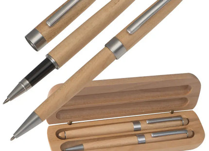 Rambin Holz Schreibset in Braun: Elegantes Büroaccessoire aus Naturmaterial TK Gruppe® Grosshandel 