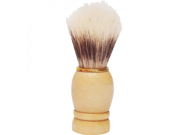 Rasierpinsel mit Holzgriff und goldenem Ring, 9cm - Für eine luxuriöse Rasur TK Gruppe® Grosshandel 
