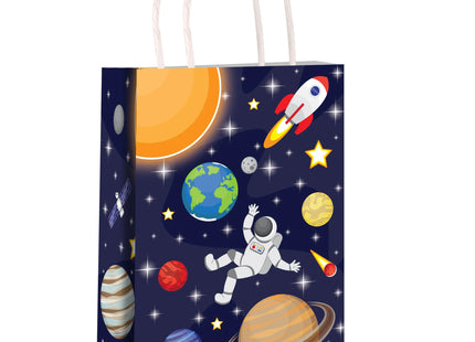 Raum-Thema Geschenktüte mit Griffen, 14x21x7 cm, Weltraum-Design TK Gruppe® Grosshandel 